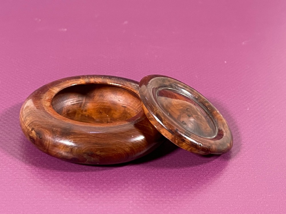 Antique Yew Wood Snuff Box View V