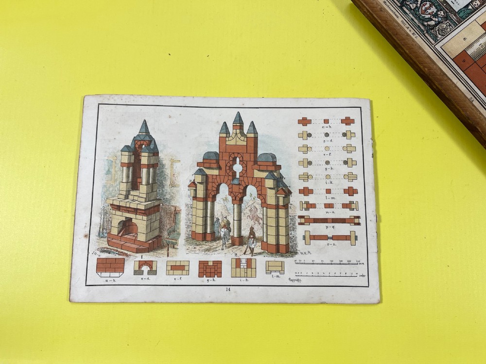 Antique Richter's Richter's Anchor Box Containing Building Stones & Instructions View V