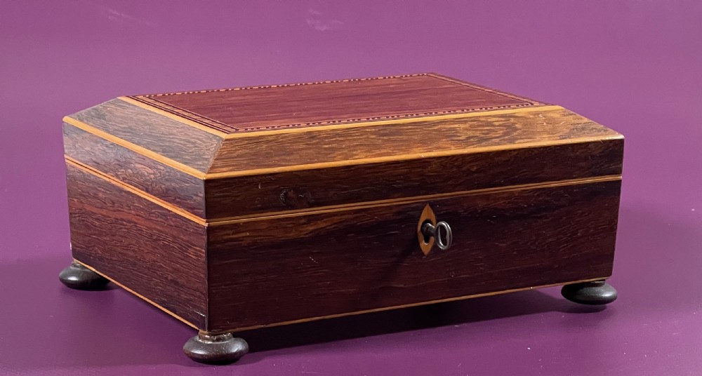 A Georgian Rosewood Sewing Box with Contents - great size View III