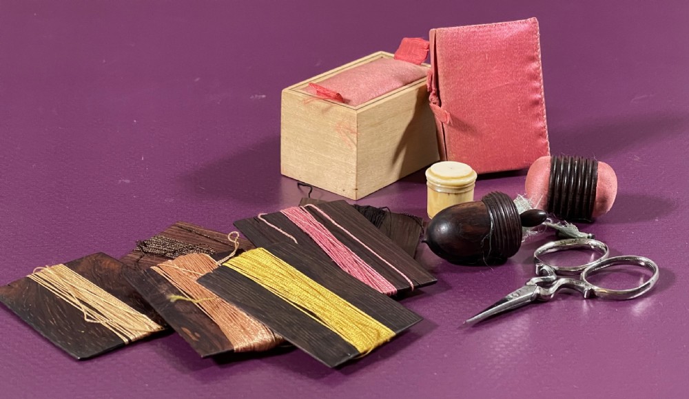 A Georgian Rosewood Sewing Box with Contents - great size View V