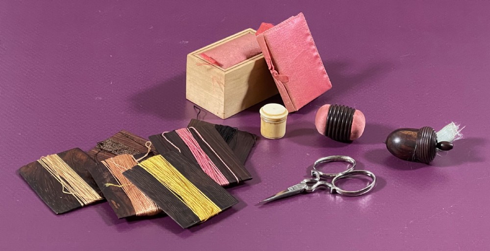 A Georgian Rosewood Sewing Box with Contents - great size View IX