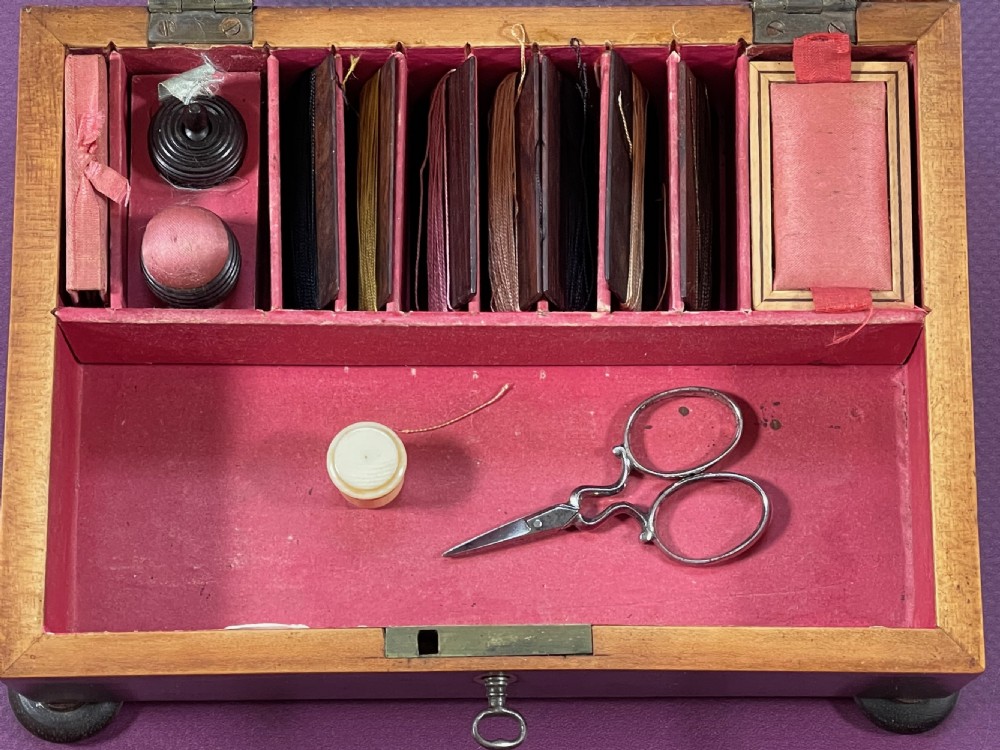 A Georgian Rosewood Sewing Box with Contents - great size View XI