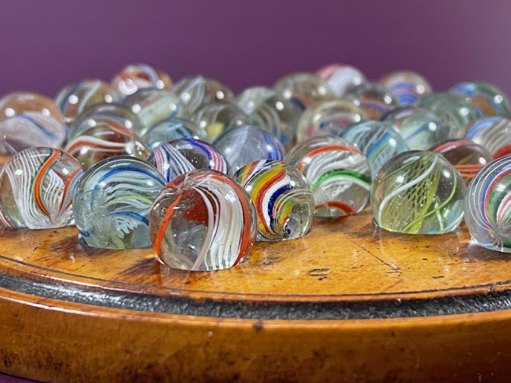 Antique Solitaire Board & Victorian Marbles View III