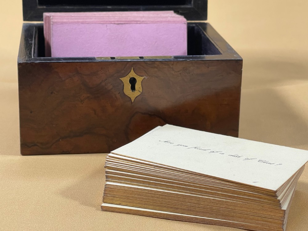 A Set of Antique Conversation Cards - Gold Rimmed Question & Answer Cards View VI