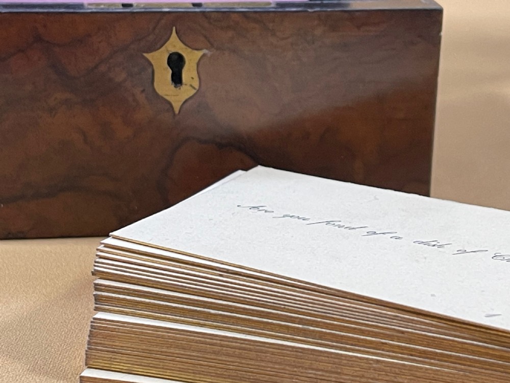 A Set of Antique Conversation Cards - Gold Rimmed Question & Answer Cards View VIII