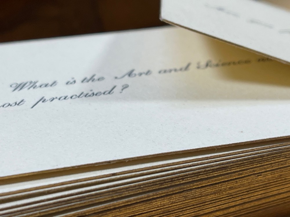 A Set of Antique Conversation Cards - Gold Rimmed Question & Answer Cards View XX