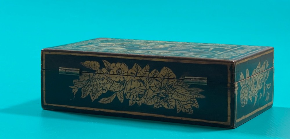 A Georgian Penwork Box - with some contents View IV