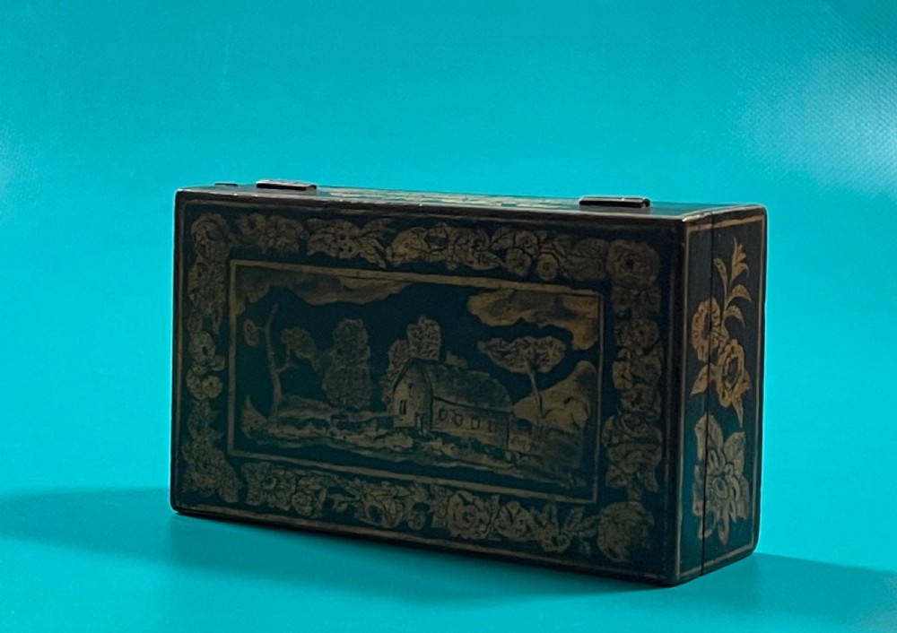 A Georgian Penwork Box - with some contents View VI