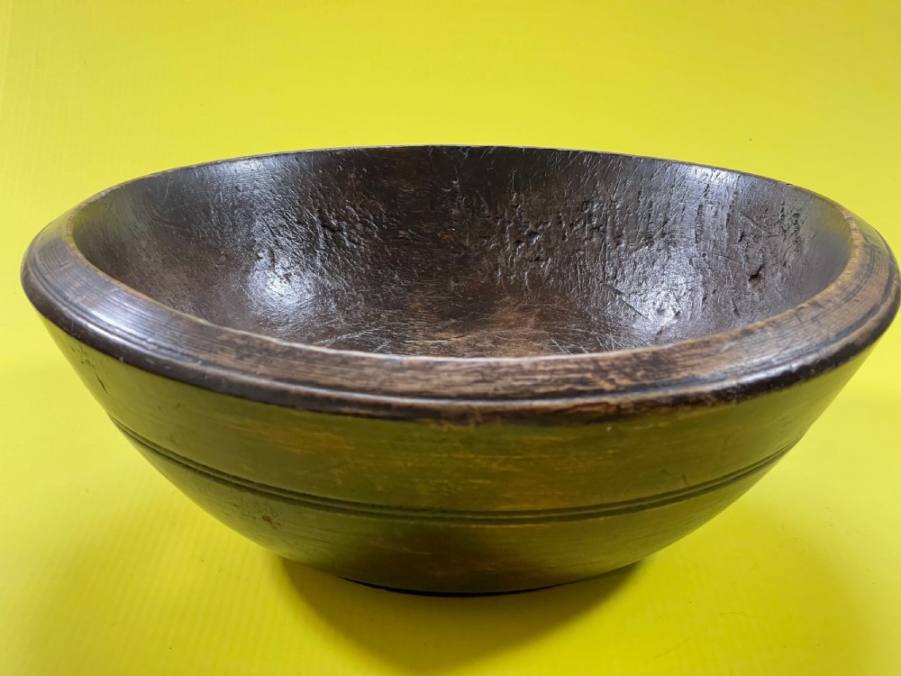 Antique sycamore Dairy Bowl - treen View V