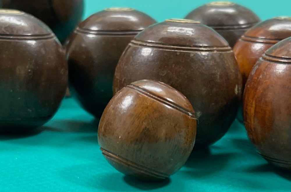 Antique  Mini Carpet Bowls - treen View II