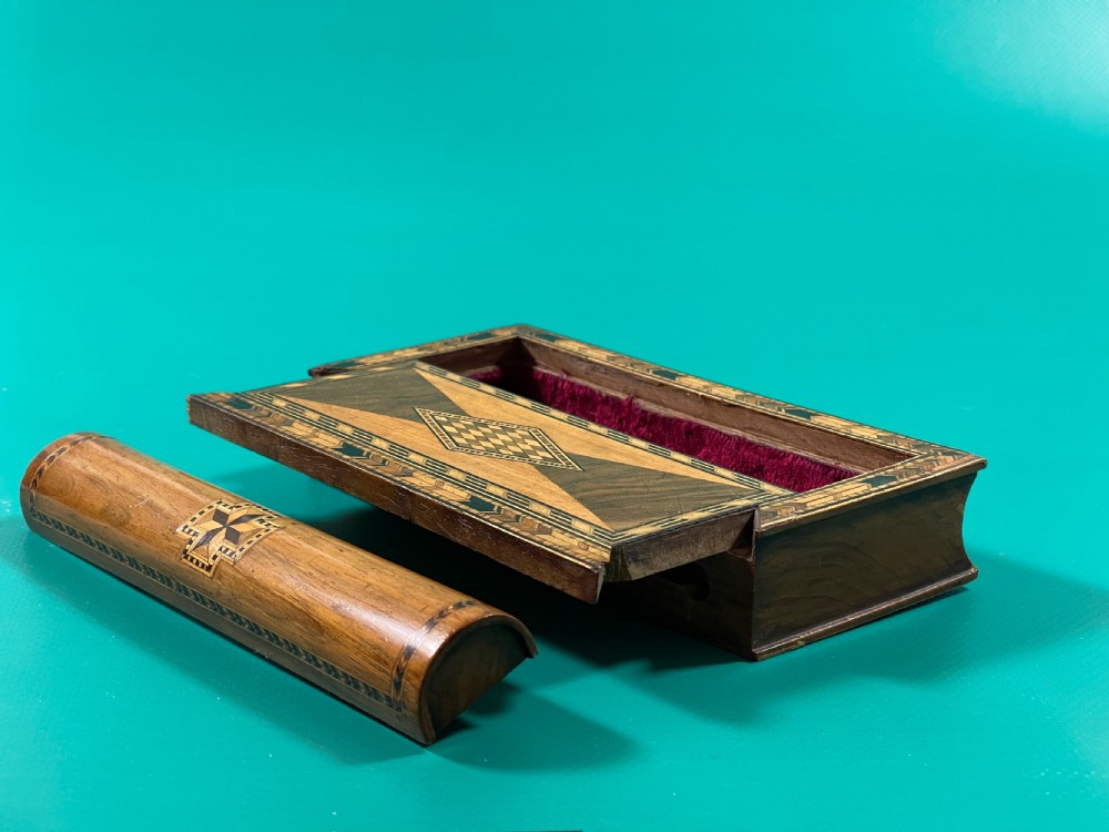Antique Inlaid Puzzle Book Box View III