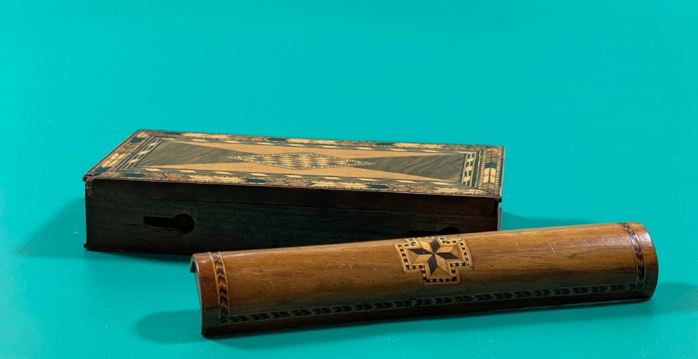 Antique Inlaid Puzzle Book Box View VI
