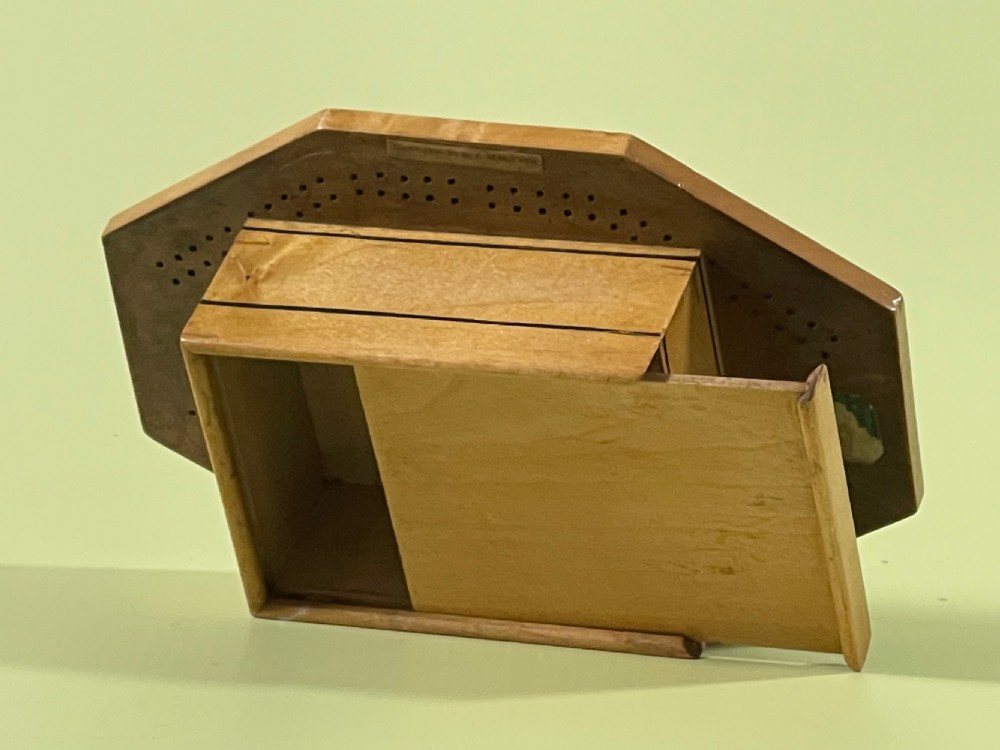 An  Early 1800s Tunbridge Ware Octagonal Cribbage Board - boating interest View II