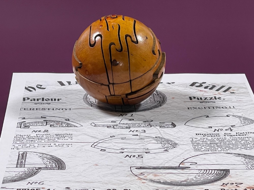 Antique Treen Puzzle Ball