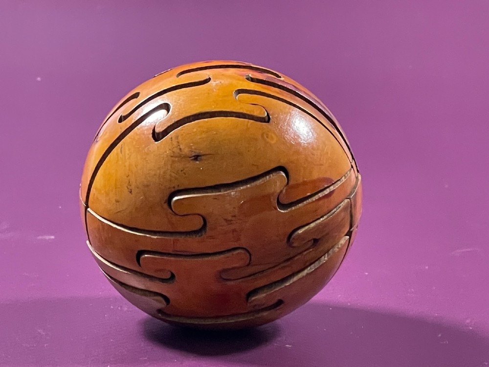 Antique Treen Puzzle Ball View II