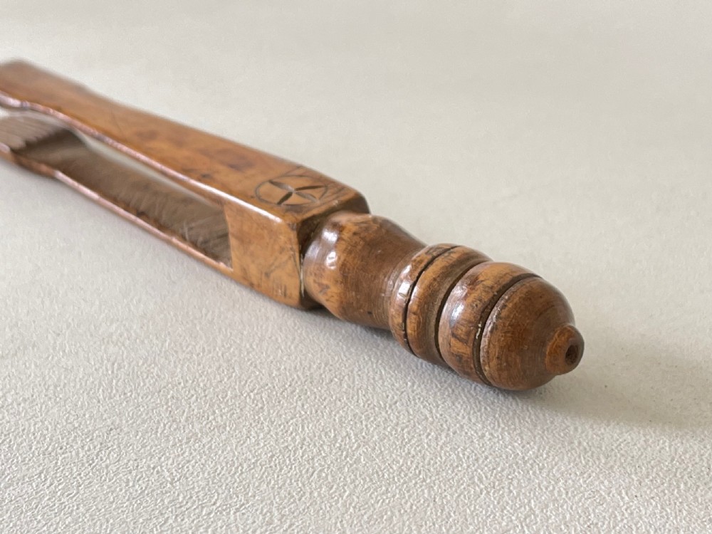 An Unusual Pair Of Antique Treen Tongs -  View III