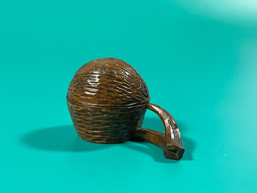 Antique Carved Nut Ink Well View IV