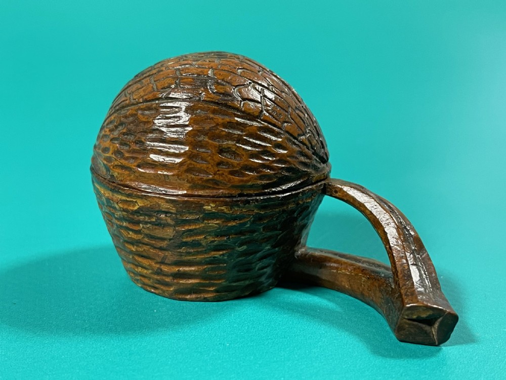 Antique Carved Nut Ink Well View V