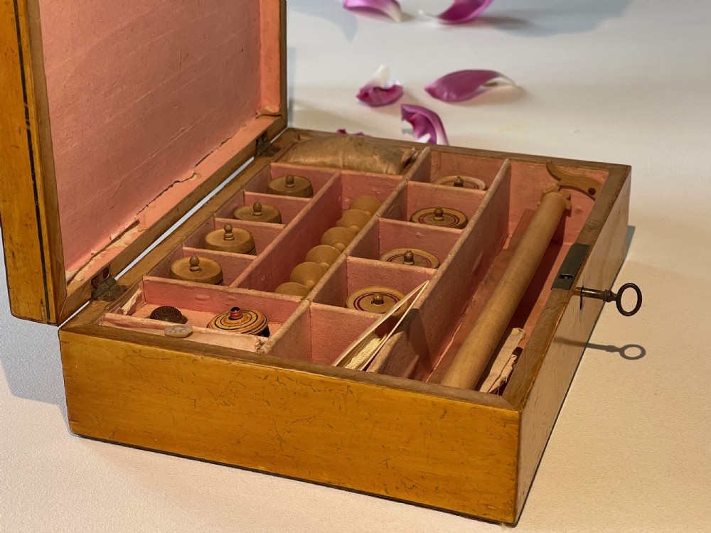Antique Georgian Sewing Box - full of many of the original sewing tools View XVIII