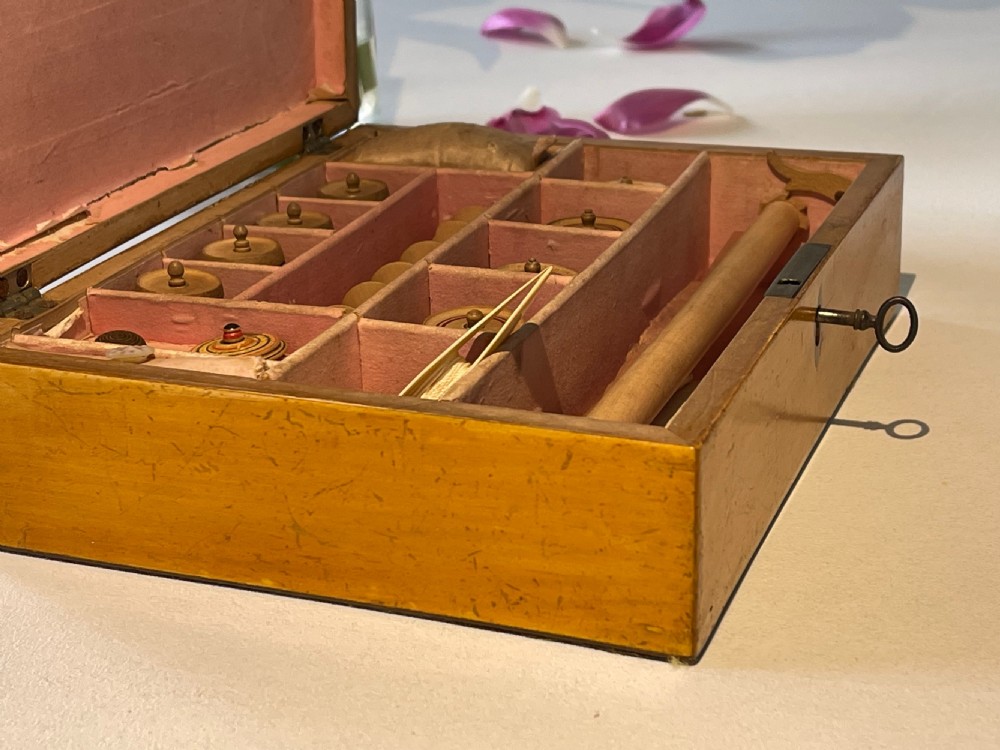 Antique Georgian Sewing Box - full of many of the original sewing tools View XIX