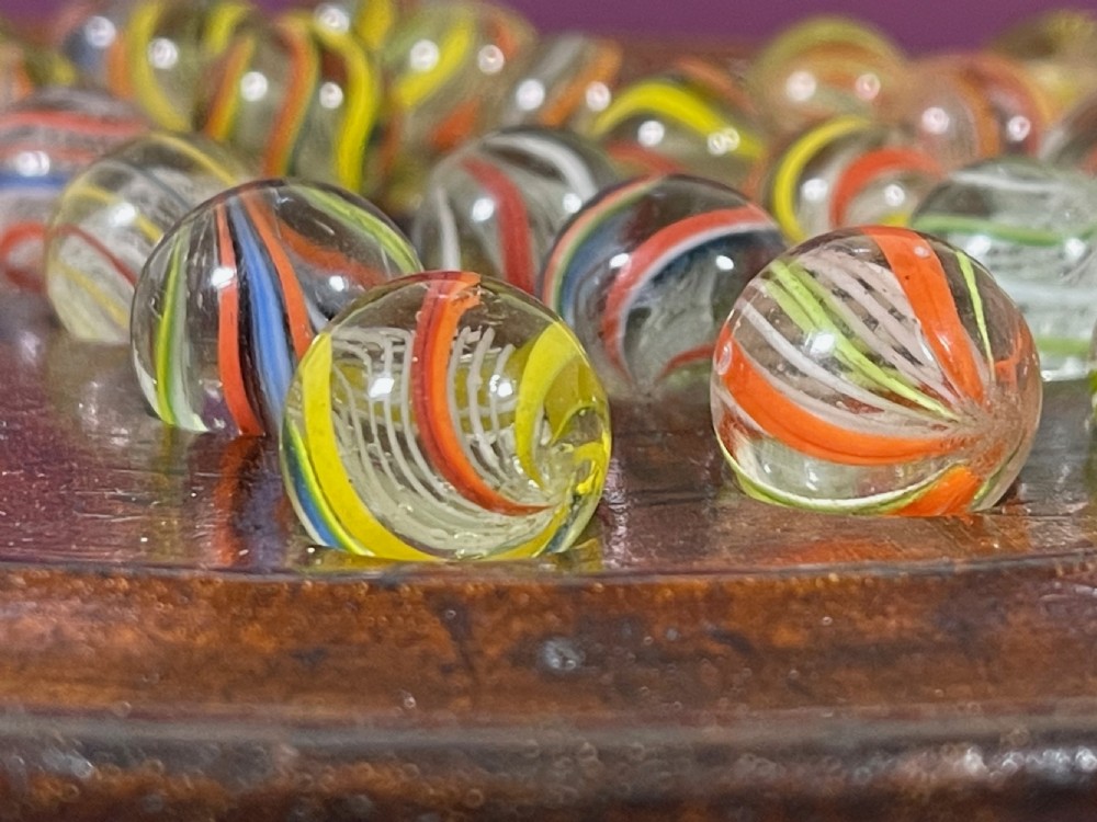 Antique Solitaire Game & Victorian Glass Marbles View II