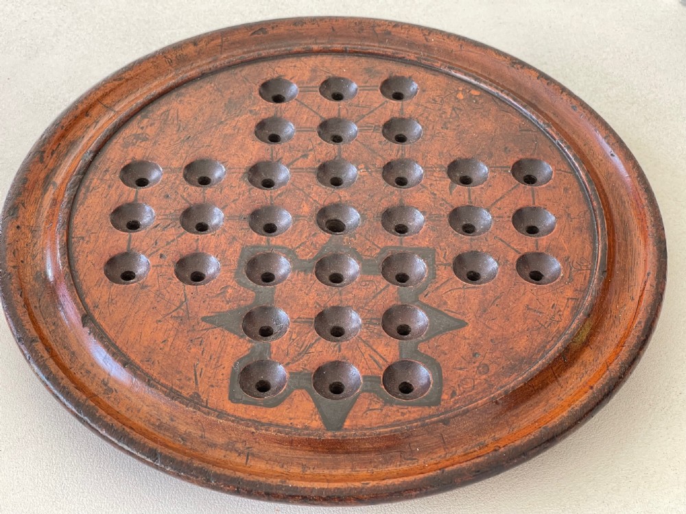 Antique Solitaire Game & Victorian Glass Marbles View V