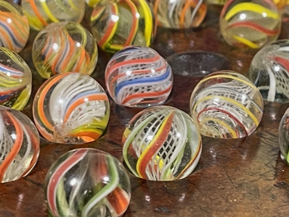 Antique Solitaire Game & Victorian Glass Marbles View VI