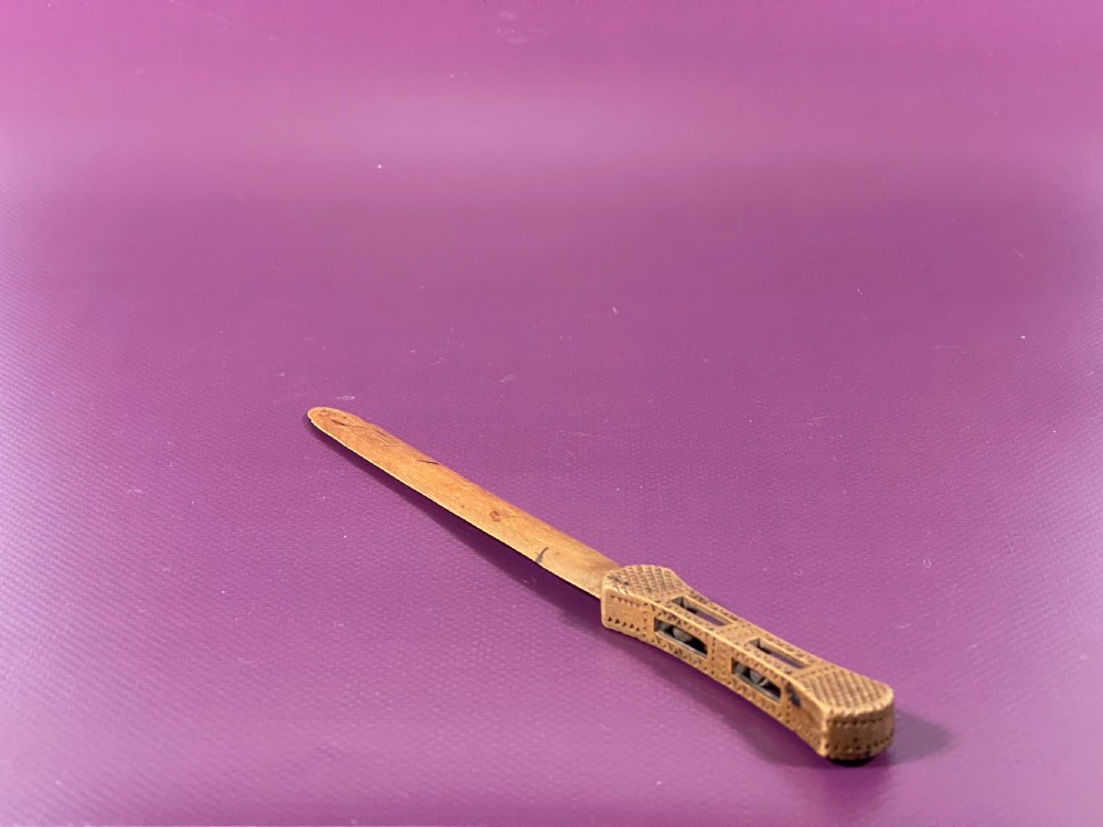 An Unusual Welsh Letter Opener - chip carved, open lantern View III