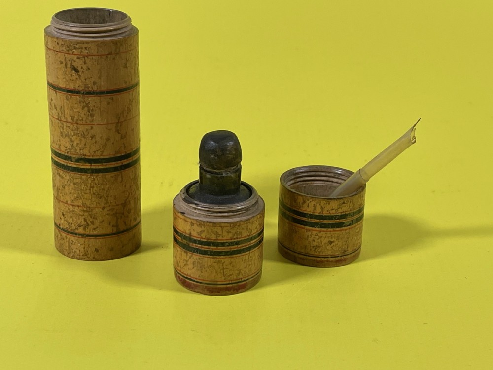 A Georgian Tunbridge Ware Ink Well & Writing Penner View III