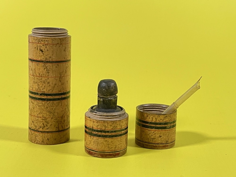 A Georgian Tunbridge Ware Ink Well & Writing Penner View V