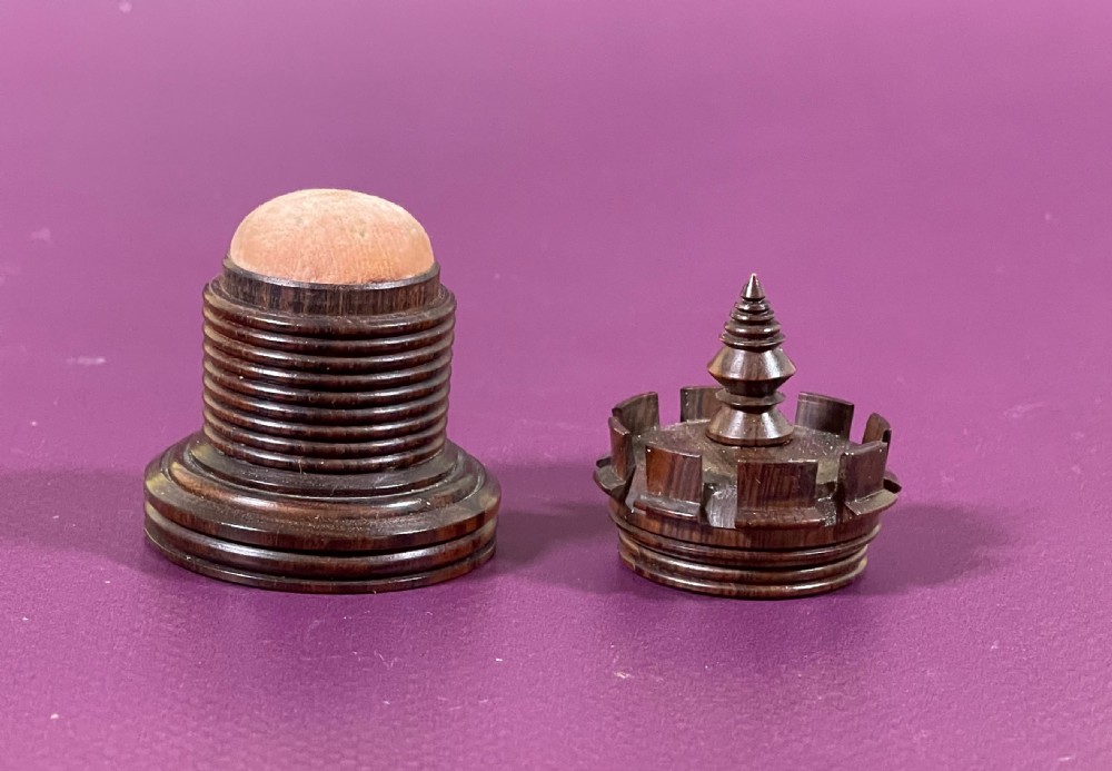 An Antique Rosewood Castle Sewing Companion View XI