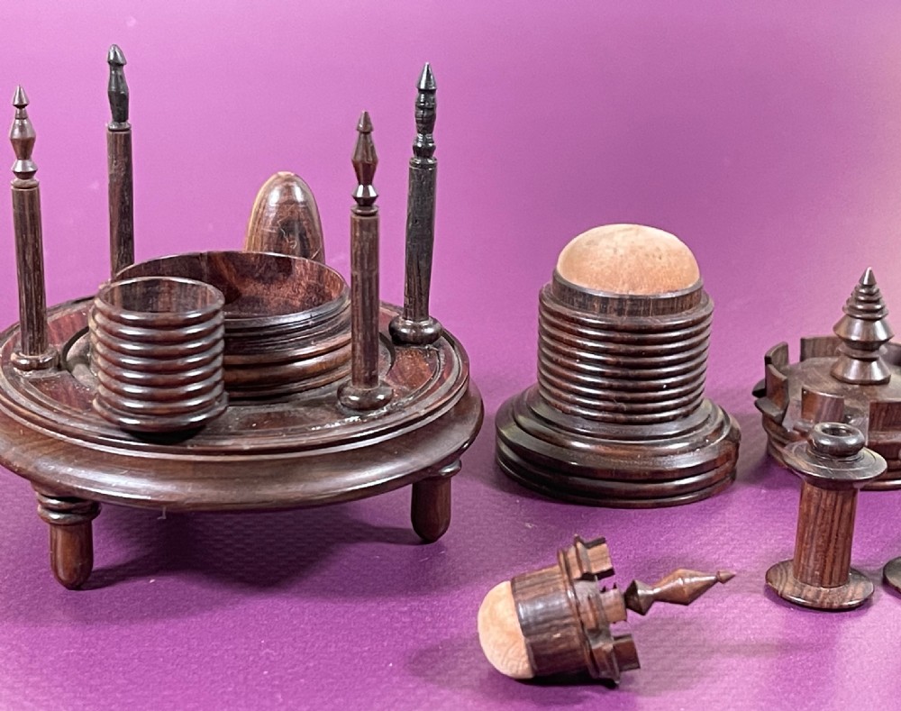 An Antique Rosewood Castle Sewing Companion View XII