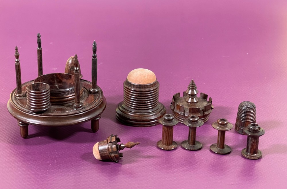 An Antique Rosewood Castle Sewing Companion View XIII