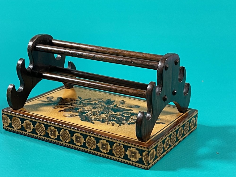 Antique Tunbridge Ware Pen Rest & Paper Weight