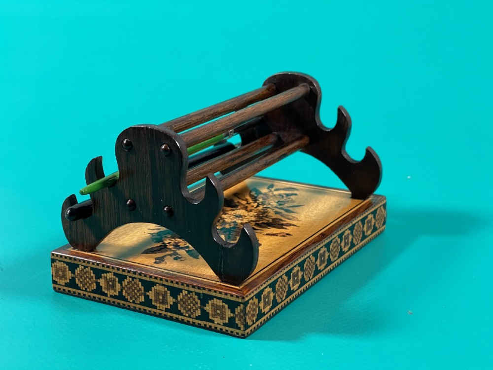 Antique Tunbridge Ware Pen Rest & Paper Weight View IV