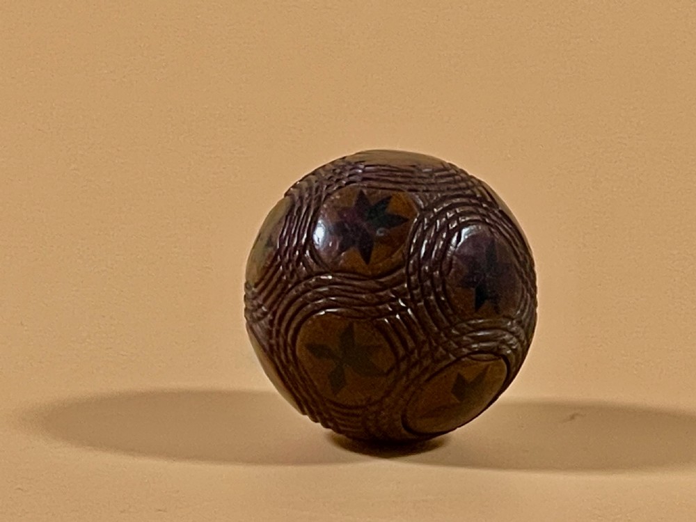 An unusual Tunbridge Ware 'puzzle' snuff box or sovereign holder. View II