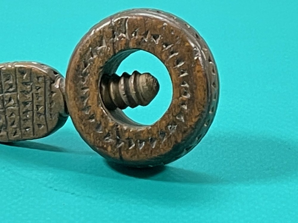 Antique Chip Carved Ring Nutcracker - treen