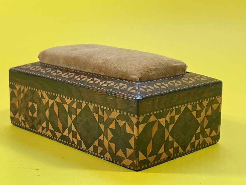 Antique Tunbridge Ware Weighted Pin Cushion View II