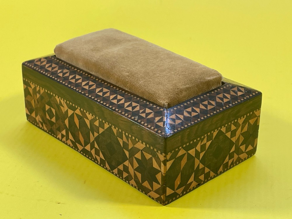 Antique Tunbridge Ware Weighted Pin Cushion View III
