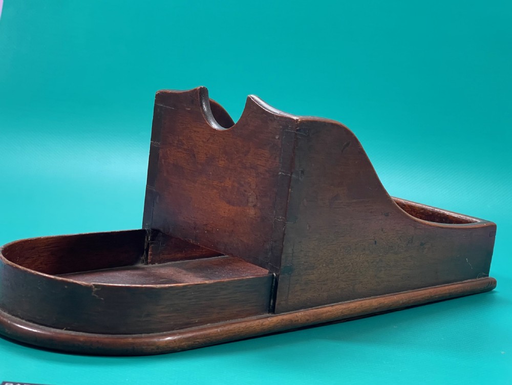 A Georgian mahogany wine bottle slope or cradle View XI