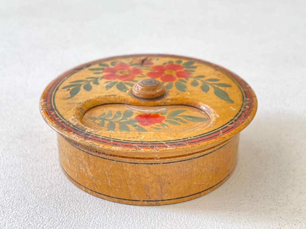 Antique Miser's Snuff Box - painted whitewood View III