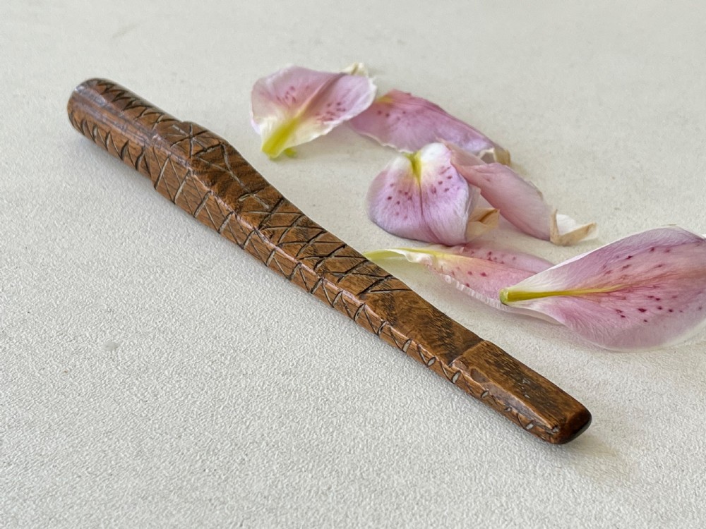 An 18th centurt antique treen knitting sheath 