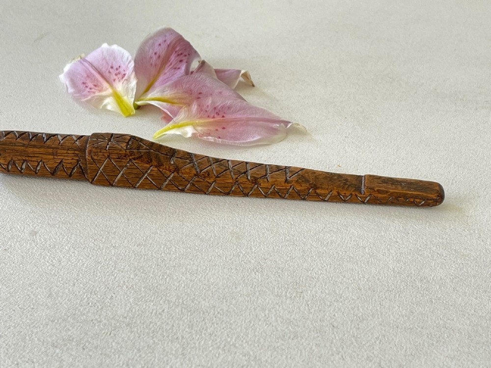 An 18th centurt antique treen knitting sheath  View X