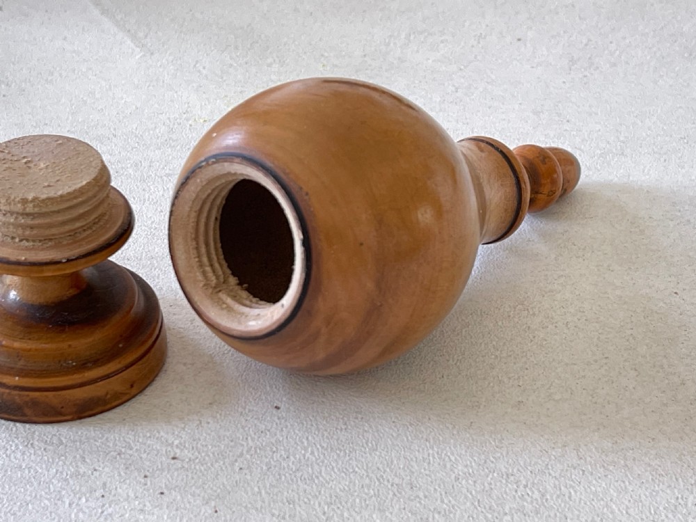 Antique Treen Spice Flask View V