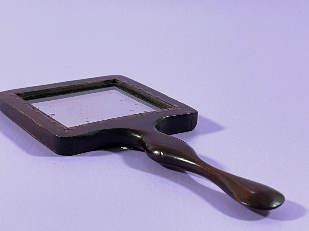 An Unusual Georgian  Mahogany Hand Mirror  View XII