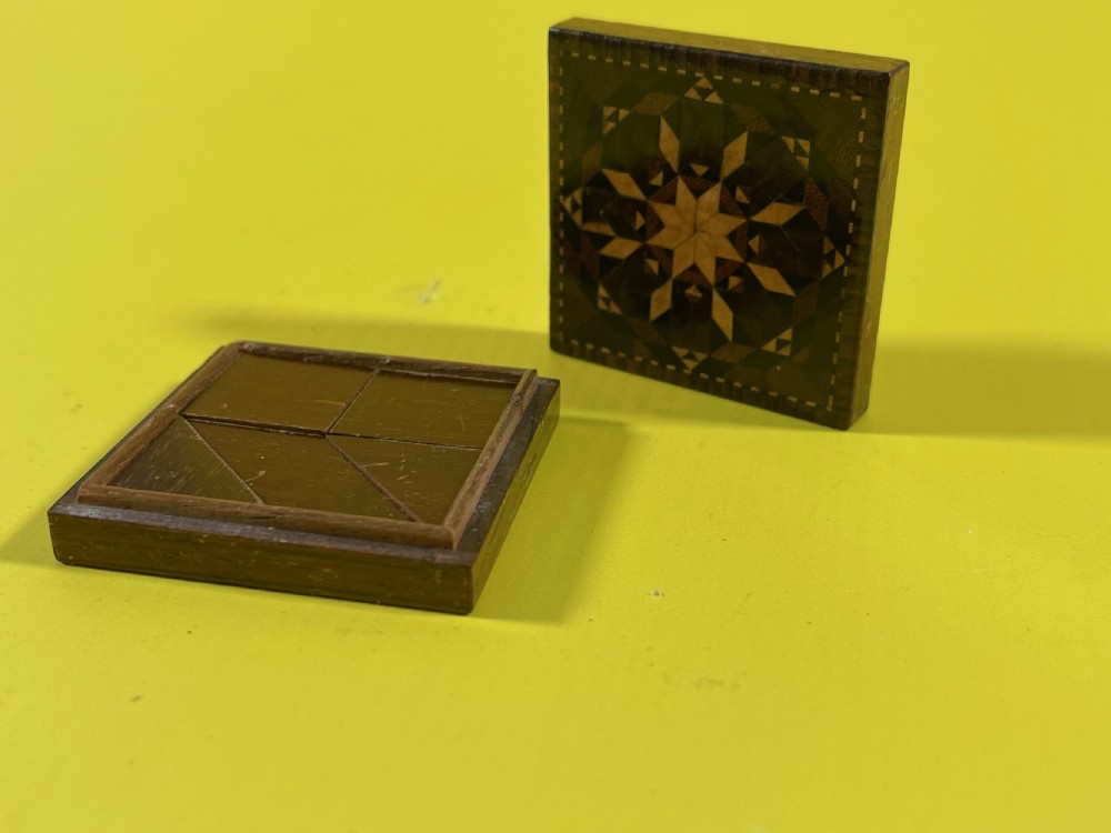 Antique Treen Tangram Puzzle- Tunbridge Ware View III