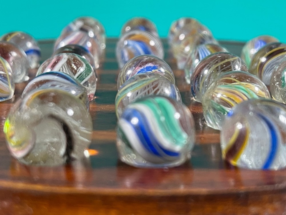 Antique Solitaire Board & Victorian Marbles View III