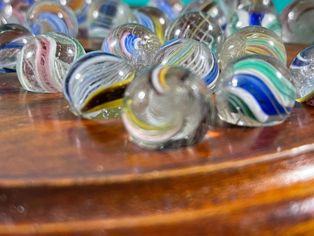 Antique Solitaire Board & Victorian Marbles View IV