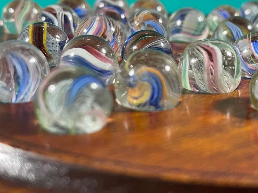 Antique Solitaire Board & Victorian Marbles View VII