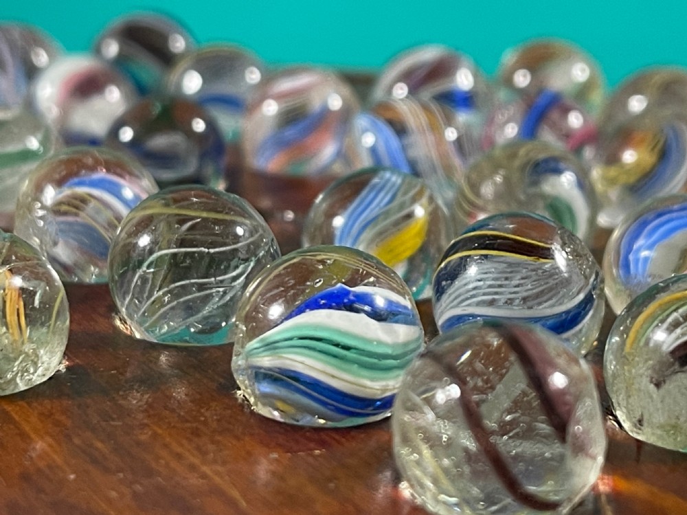 Antique Solitaire Board & Victorian Marbles View IX